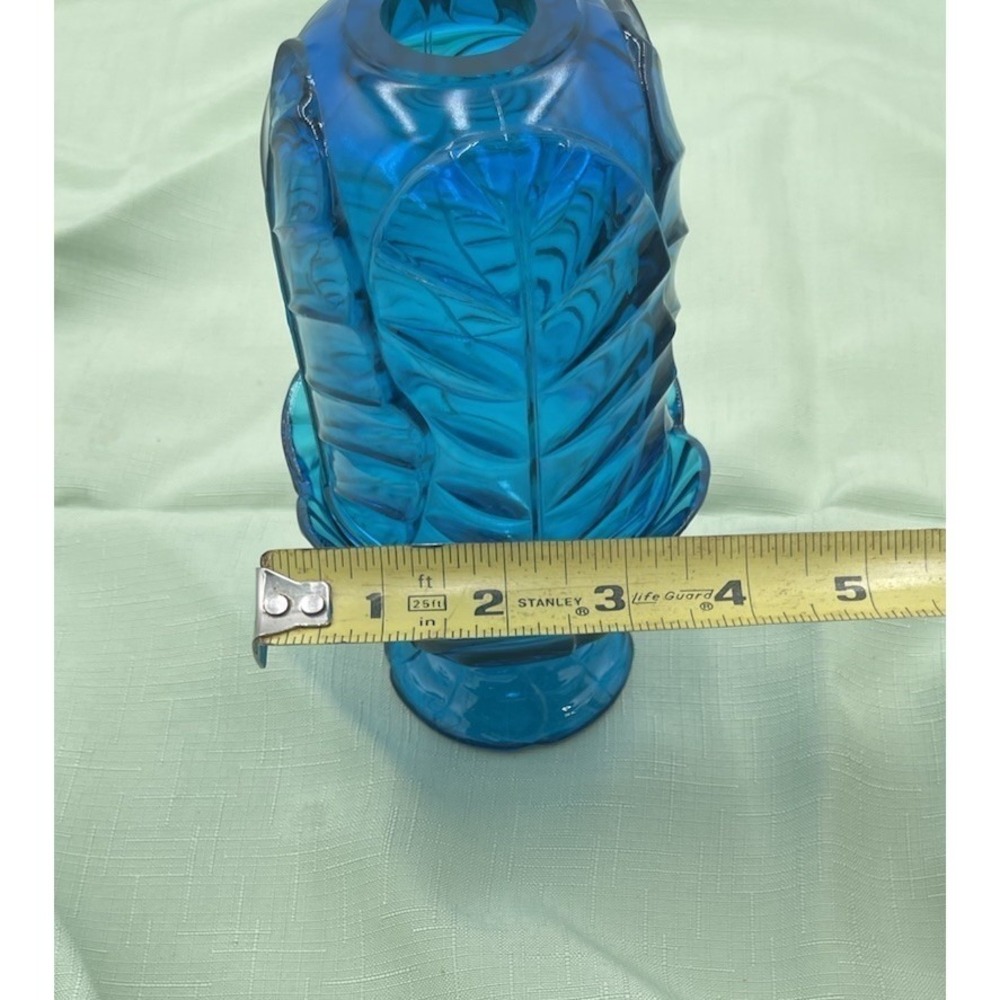 Viintage Viking Glass Epic Glimmer Leaf COBALT BLUE Bluenique Fairy Lamp - Picture 7 of 9